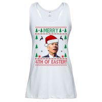 Merry 4th Of Easter Funny Joe Biden Ugly Christmas Ladies Essential Flowy Tank
