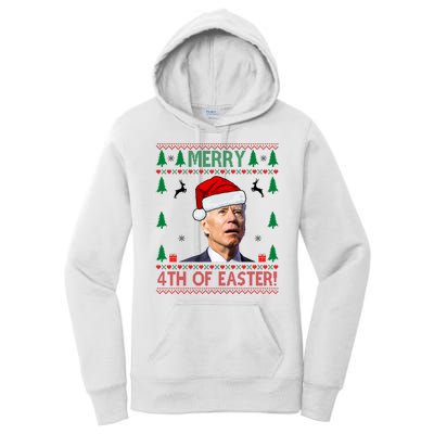 Merry 4th Of Easter Funny Joe Biden Ugly Christmas Women's Pullover Hoodie