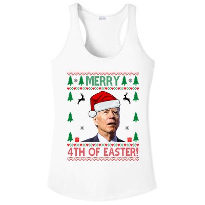 Merry 4th Of Easter Funny Joe Biden Ugly Christmas Ladies PosiCharge Competitor Racerback Tank