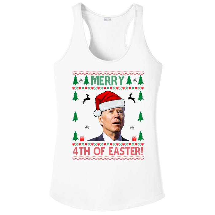 Merry 4th Of Easter Funny Joe Biden Ugly Christmas Ladies PosiCharge Competitor Racerback Tank