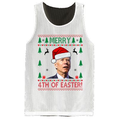 Merry 4th Of Easter Funny Joe Biden Ugly Christmas Mesh Reversible Basketball Jersey Tank