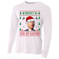 Merry 4th Of Easter Funny Joe Biden Ugly Christmas Cooling Performance Long Sleeve Crew