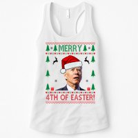 Merry 4th Of Easter Funny Joe Biden Ugly Christmas Womens Tank Top