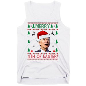 Merry 4th Of Easter Funny Joe Biden Ugly Christmas Tank Top