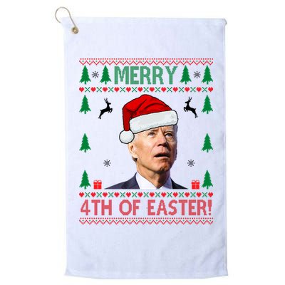 Merry 4th Of Easter Funny Joe Biden Ugly Christmas Golf Towel