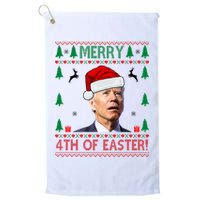 Merry 4th Of Easter Funny Joe Biden Ugly Christmas Golf Towel