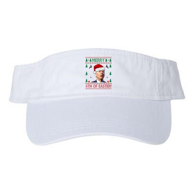 Merry 4th Of Easter Funny Joe Biden Ugly Christmas Valucap Bio-Washed Visor