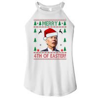 Merry 4th Of Easter Funny Joe Biden Ugly Christmas Women's Perfect Tri Rocker Tank