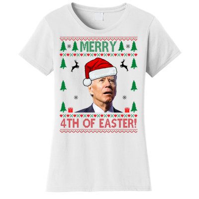 Merry 4th Of Easter Funny Joe Biden Ugly Christmas Women's T-Shirt