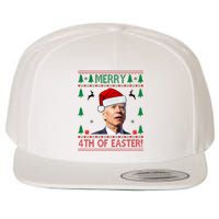 Merry 4th Of Easter Funny Joe Biden Ugly Christmas Wool Snapback Cap