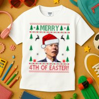 Merry 4th Of Easter Funny Joe Biden Ugly Christmas Kids T-Shirt
