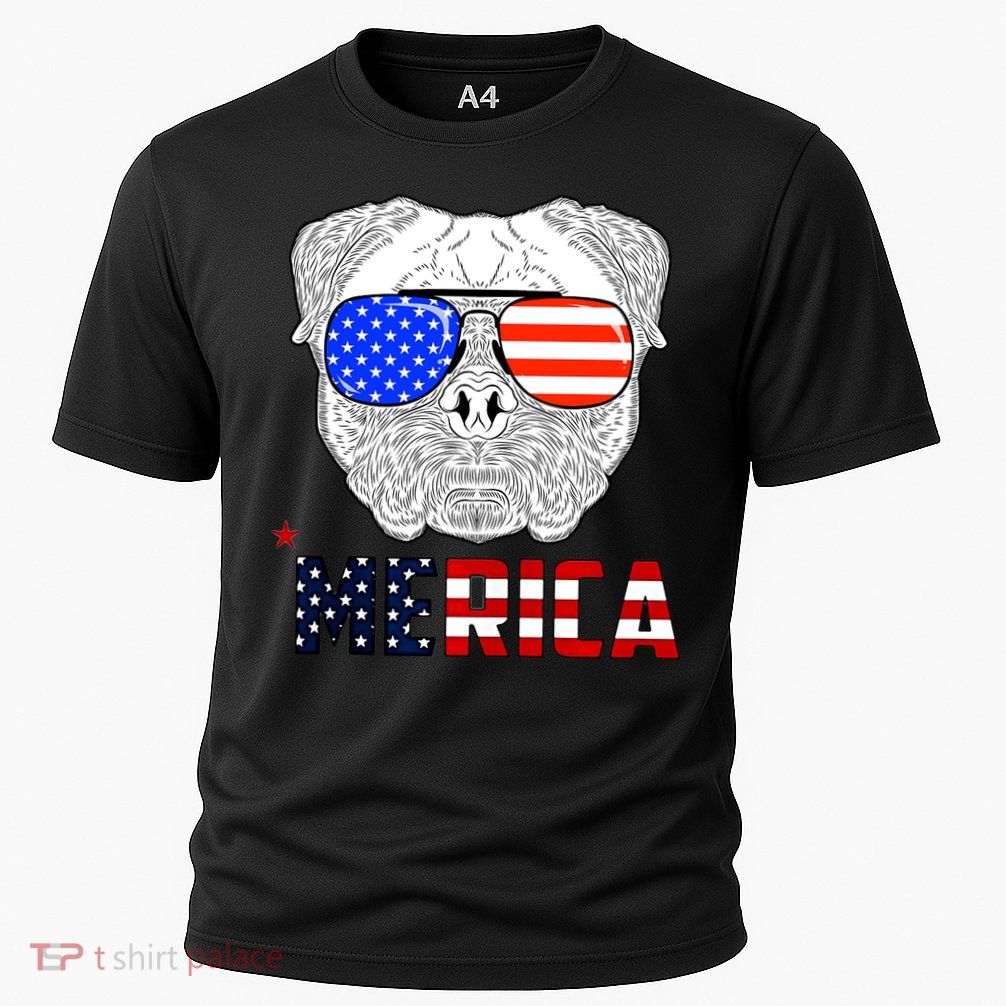 Merica 4th Of July Cool Bulldog Funny Performance Shirt
