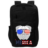 Merica 4th Of July Cool Bulldog Funny Impact Tech Backpack