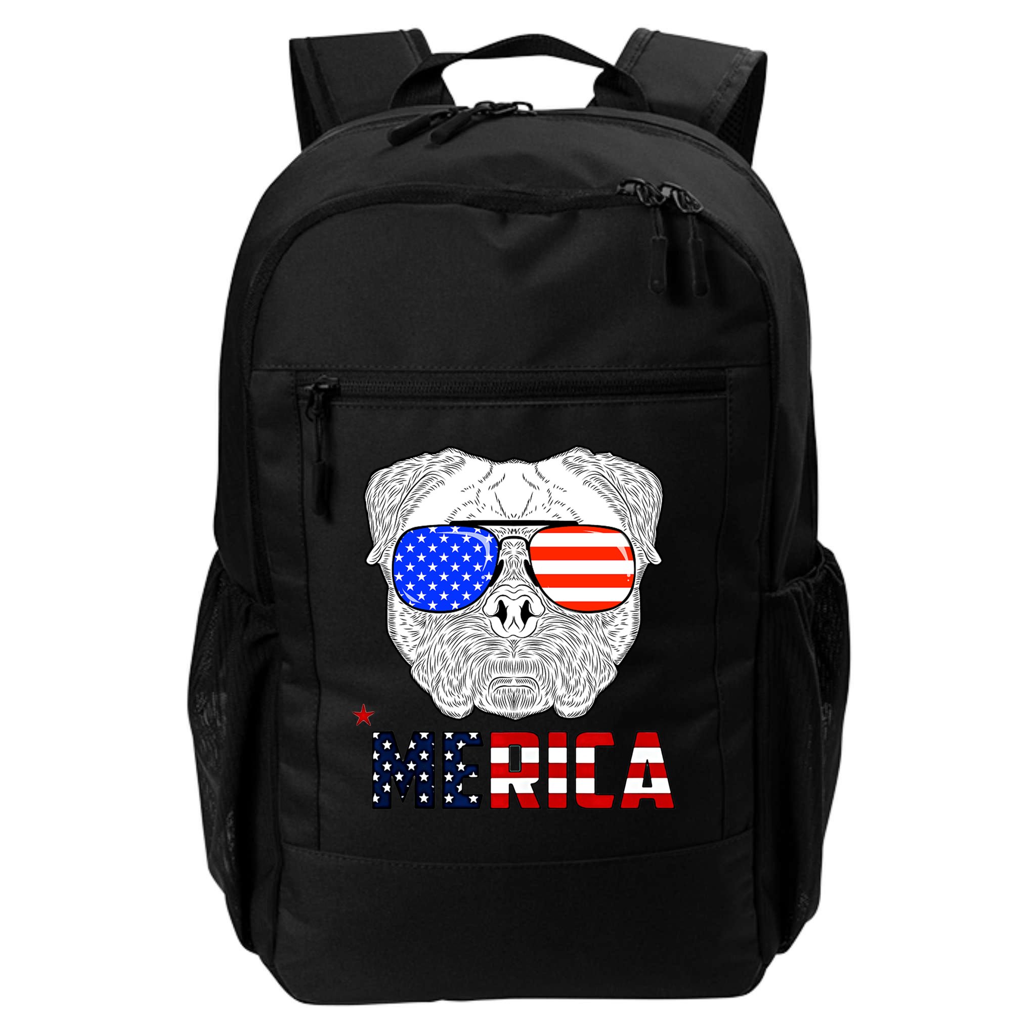Merica 4th Of July Cool Bulldog Funny Backpack
