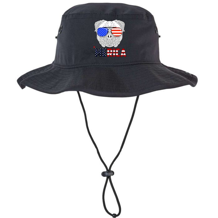 Merica 4th Of July Cool Bulldog Funny Bucket Hat