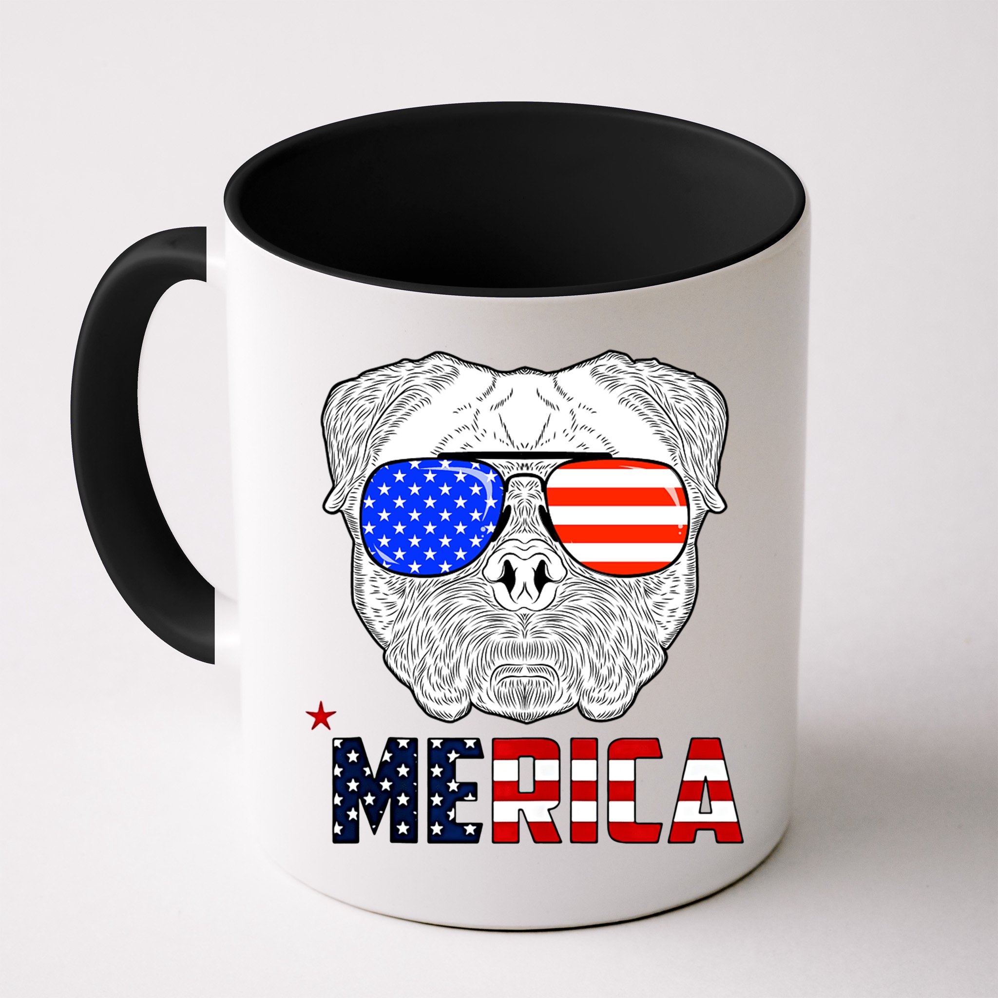 Merica 4th Of July Cool Bulldog Funny Mug