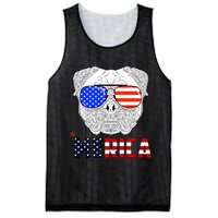 Merica 4th Of July Cool Bulldog Funny Mesh Reversible Basketball Jersey Tank