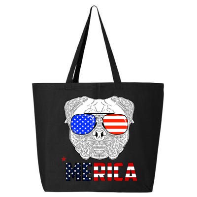 Merica 4th Of July Cool Bulldog Funny 25L Jumbo Tote