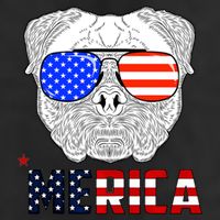 Merica 4th Of July Cool Bulldog Funny Golf Towel