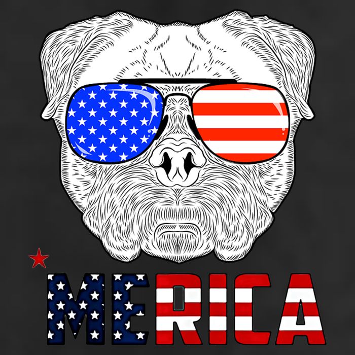 Merica 4th Of July Cool Bulldog Funny Golf Towel