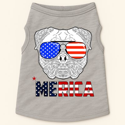Merica 4th Of July Cool Bulldog Funny Doggie Tank