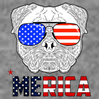 Merica 4th Of July Cool Bulldog Funny Womens Tank Top