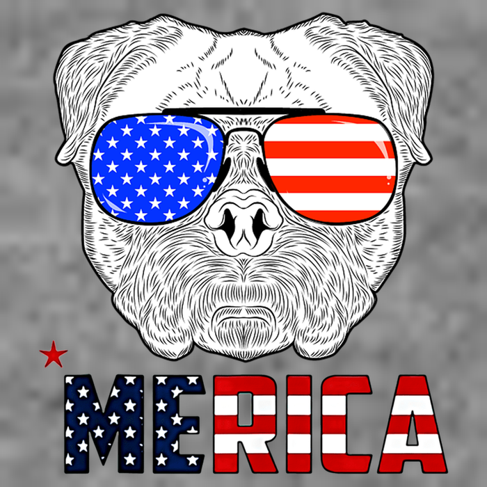 Merica 4th Of July Cool Bulldog Funny Womens Tank Top