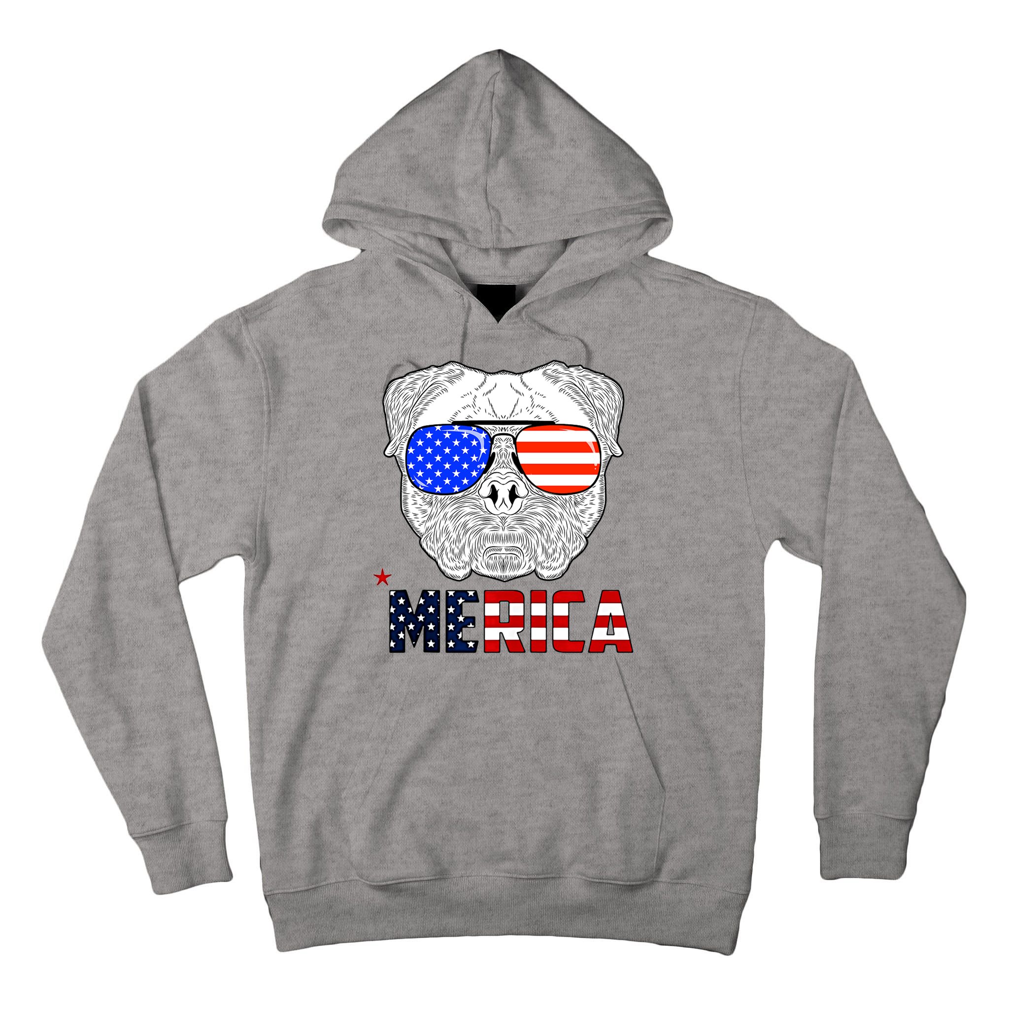 Merica 4th Of July Cool Bulldog Funny Tall Hoodie