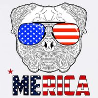 Merica 4th Of July Cool Bulldog Funny Garment-Dyed Sweatshirt