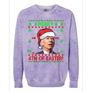 Merry 4th Of Easter Funny Joe Biden Christmas Ugly Sweater Colorblast Crewneck Sweatshirt