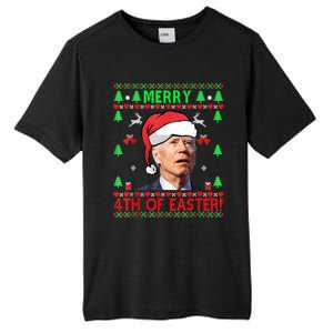 Merry 4th Of Easter Funny Joe Biden Christmas Ugly Sweater Tall Fusion ChromaSoft Performance T-Shirt