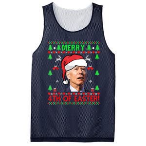 Merry 4th Of Easter Funny Joe Biden Christmas Ugly Sweater Mesh Reversible Basketball Jersey Tank