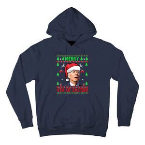 Merry 4th Of Easter Funny Joe Biden Christmas Ugly Sweater Tall Hoodie