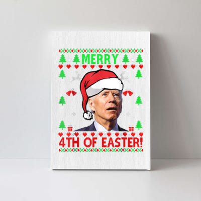 Merry 4th Of Easter Funny Joe Biden Christmas Ugly Sweater Canvas