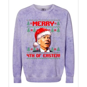 Merry 4th Of Easter Funny Joe Biden Christmas Ugly Sweater Colorblast Crewneck Sweatshirt