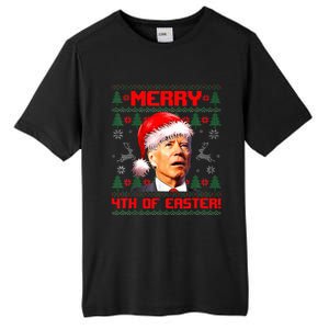 Merry 4th Of Easter Funny Joe Biden Christmas Ugly Sweater Tall Fusion ChromaSoft Performance T-Shirt