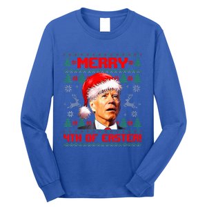 Merry 4th Of Easter Funny Joe Biden Christmas Ugly Sweater Long Sleeve Shirt