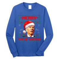 Merry 4th Of Easter Funny Joe Biden Christmas Ugly Sweater Long Sleeve Shirt