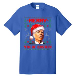 Merry 4th Of Easter Funny Joe Biden Christmas Ugly Sweater Tall T-Shirt