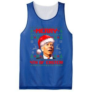 Merry 4th Of Easter Funny Joe Biden Christmas Ugly Sweater Mesh Reversible Basketball Jersey Tank