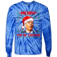 Merry 4th Of Easter Funny Joe Biden Christmas Ugly Sweater Tie-Dye Long Sleeve Shirt