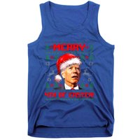 Merry 4th Of Easter Funny Joe Biden Christmas Ugly Sweater Tank Top