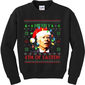 Merry 4th Of Easter Santa Joe Biden Ugly Christmas Sweater Kids Sweatshirt