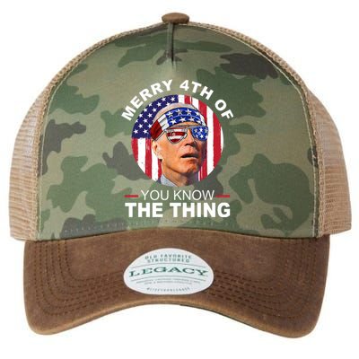 Merry 4th Of You Know The Thing Confused Biden 4th Of July Legacy Tie Dye Trucker Hat