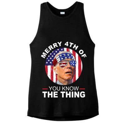 Merry 4th Of You Know The Thing Confused Biden 4th Of July Ladies PosiCharge Tri-Blend Wicking Tank