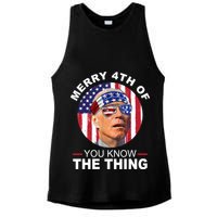 Merry 4th Of You Know The Thing Confused Biden 4th Of July Ladies PosiCharge Tri-Blend Wicking Tank