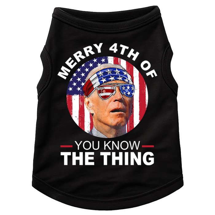 Merry 4th Of You Know The Thing Confused Biden 4th Of July Doggie Tank