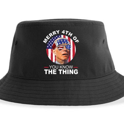 Merry 4th Of You Know The Thing Confused Biden 4th Of July Sustainable Bucket Hat