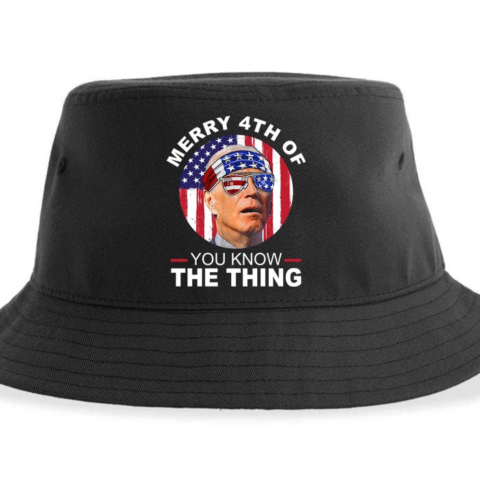 Merry 4th Of You Know The Thing Confused Biden 4th Of July Sustainable Bucket Hat