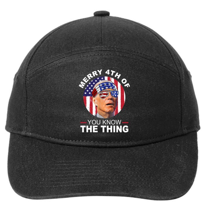 Merry 4th Of You Know The Thing Confused Biden 4th Of July 7-Panel Snapback Hat